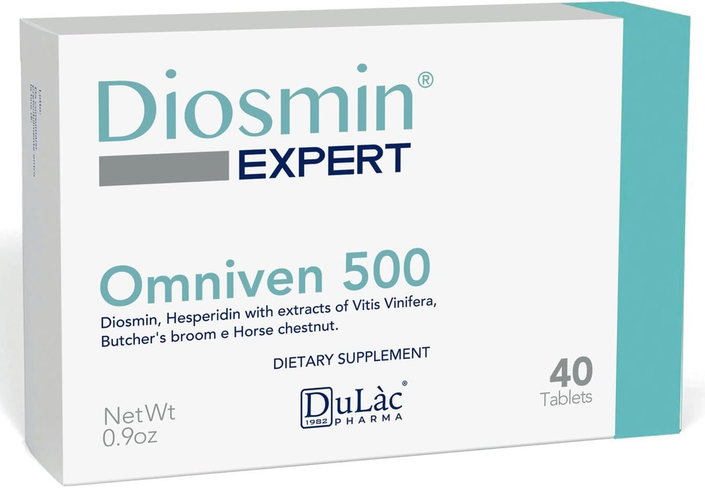 Dulàc - Omniven 500-40 정제 Diosmin, 말 요추 추출물, Butchers Broom, Hesperidin. Dietary Supplement, 이탈리아에서 만든