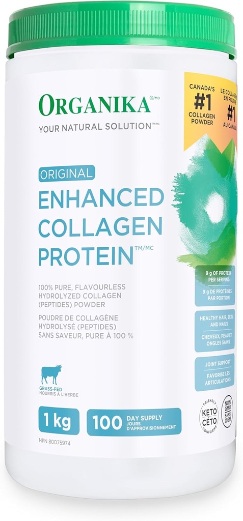 Organika 본래 강화된 교원질, 100% 순수한, flavorless 가수분해된 교원질 (펩티드) 분말, 1kg