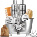 Mens 선물, Sandalwood Beard Grooming 장비, Boyfriend 아빠, 그를 위한 Mens Grooming 장비, 남자를 위한 11pc Beard Straightener, 곰 팡이 배려, Beard 성장 및 트리밍 선물, Beard 세척 성장 기름 & 더 많은 것