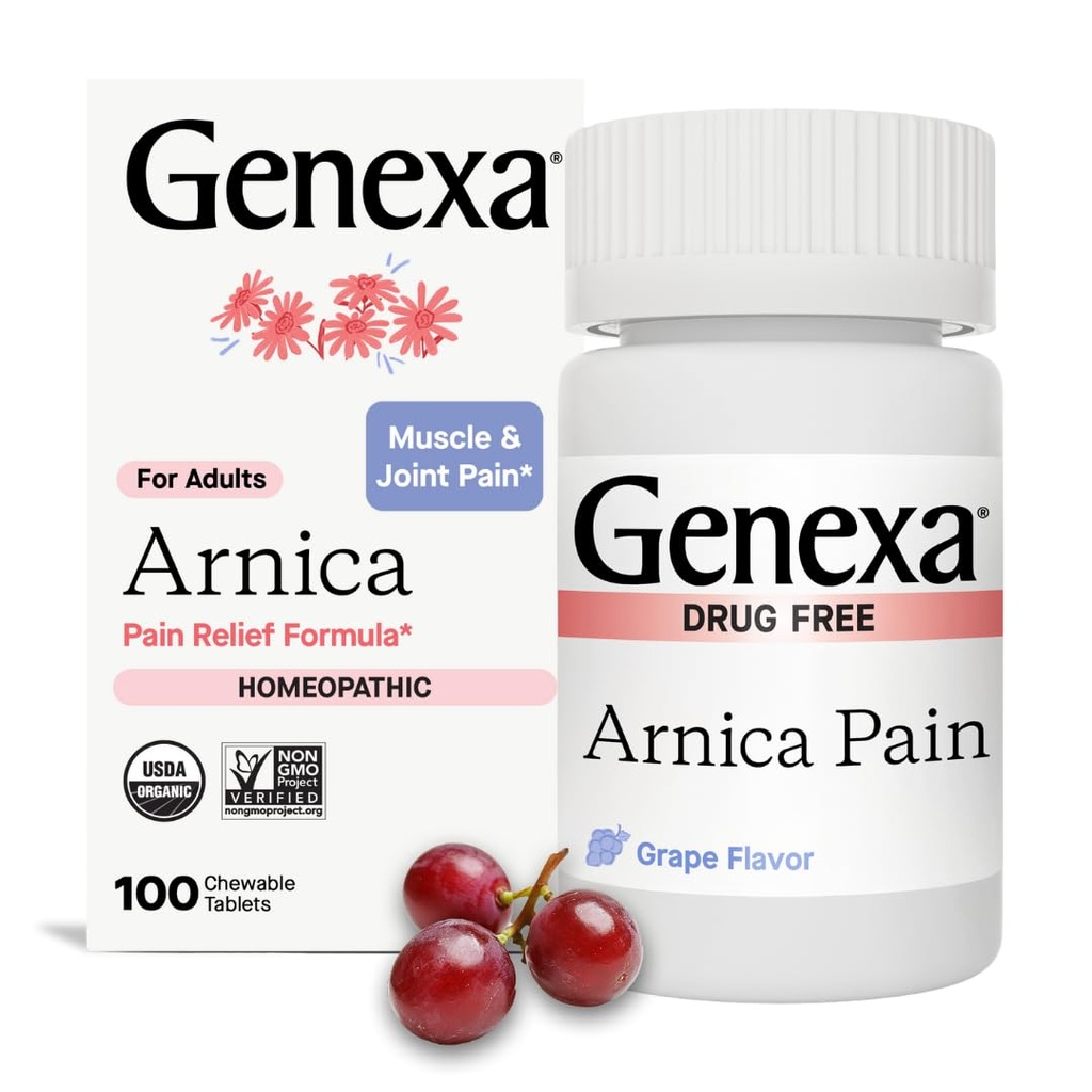 진통제에 대한 딕사 아르니카 | Alleviate Muscle & Joint Pain, Soreness & Stiffness | 브루스 & 붓기 | 유기농 포도 맛 | Homeopathic Remedy Made Clean | 100 Chewable Tablet