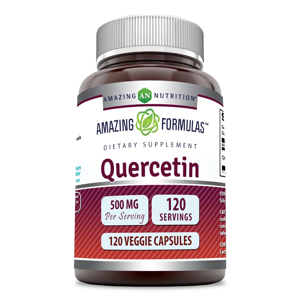 놀라운 공식 Quercetin 500mg 120 Veggie 캡슐 보충 - Non-GMO - 글루텐 무료 - 전반적인 건강 및 웰빙 지원