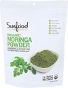 Sunfood Moringa 분말, 유기. 탈모, 체중 감소를 위한 사용. 순수한 단일 성분 제품. 8개 oz 부대