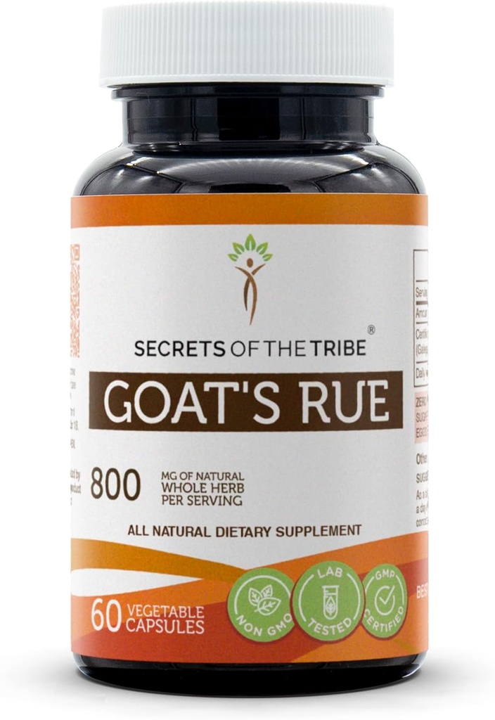 Tribe Goat의 Rue 60 캡슐, 800 mg, Goat의 Rue (Galega officinalis) 건조 허브 (60 캡슐)의 비밀
