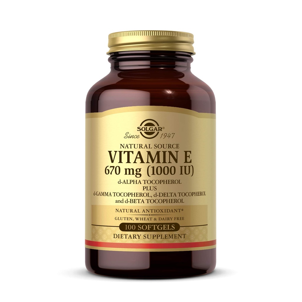 Solgar 비타민 E 670 mg (1000 IU), 100 혼합 Softgels - 자연 산화 방지제, 피부 & 면역 체계 지원 - 자연적으로 sourced 비타민 E - 글루텐 무료, 낙농장 무료 - 100 서빙
