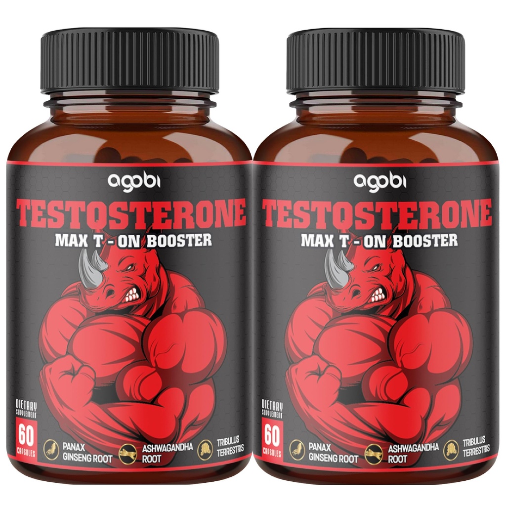 2 팩 60 캡슐 - 인삼, Ashwagandha, Tribulus 및 더 많은 11 허브.