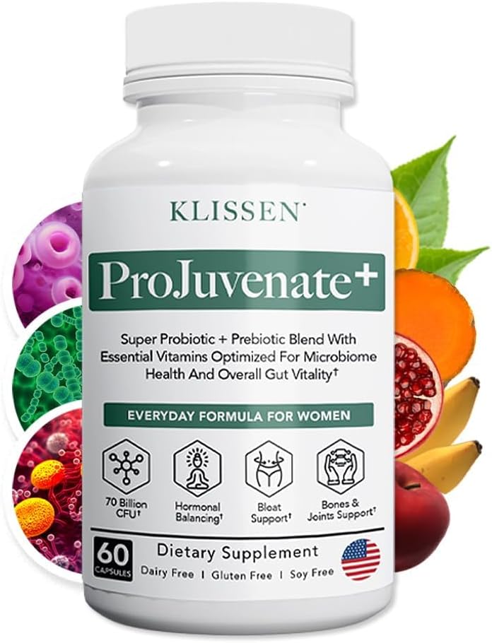 여성을 위한 ProJuvenate+ Probiotic 무게 관리, Gut & Digestive 건강, Occasional Bloating, 건강한 Metabolism & 면역 지원, 70 Billion CFU & Prebiotics (60 조사)를 가진 도움