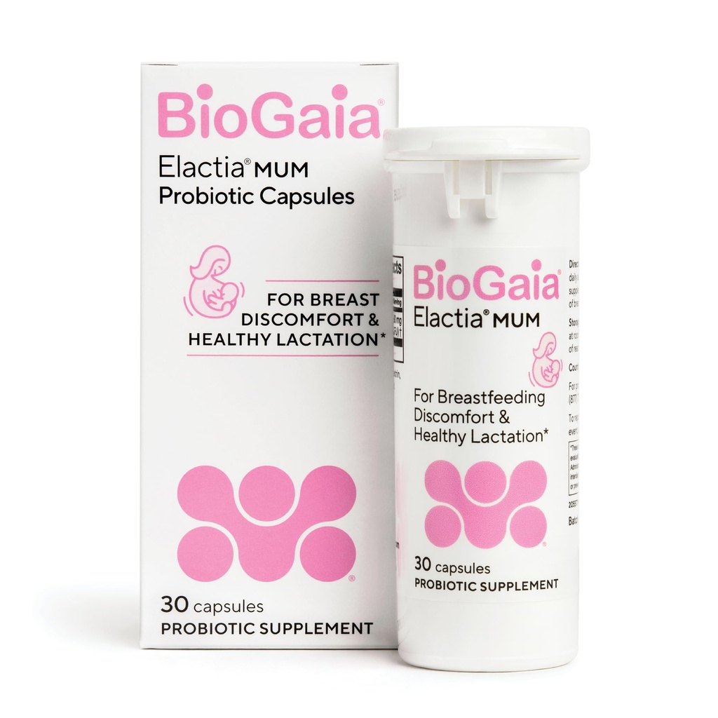 BioGaia Elactia Breastfeeding Probiotic | Lactation 보조제 | 엄마와 아기 모두를위한 신생아 및 프로바이오틱스 | 건강한 Lactation을위한 매일 보충 | 30 개 | Breastfeed Happy