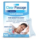 Nasal Strips Medium, Clear, 50 ct | 는 즉시 수면을 개선하고, Snoring, & Relieve Nasal Congestion을 콜드 & 알레르기로 만듭니다.