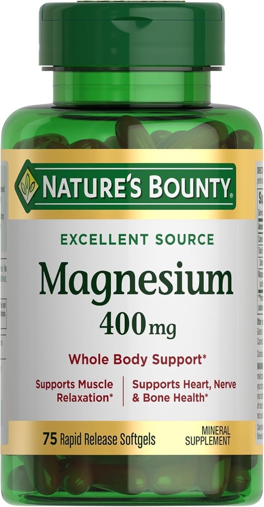 자연의 Bounty 마그네슘 400 mg, Softgels, 75 ea - 2pc