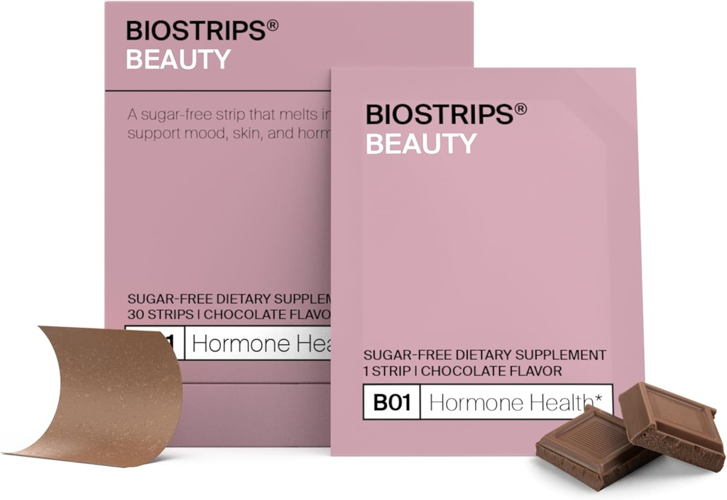 여성용 BIOSTRIPS® 호르몬 건강 스트립 | Vitex, Maca, Ginseng, Suntheanine® | PMS Support, Hormonal Acne, Perimenopause Supplements Women | Vegan, 30 Ct