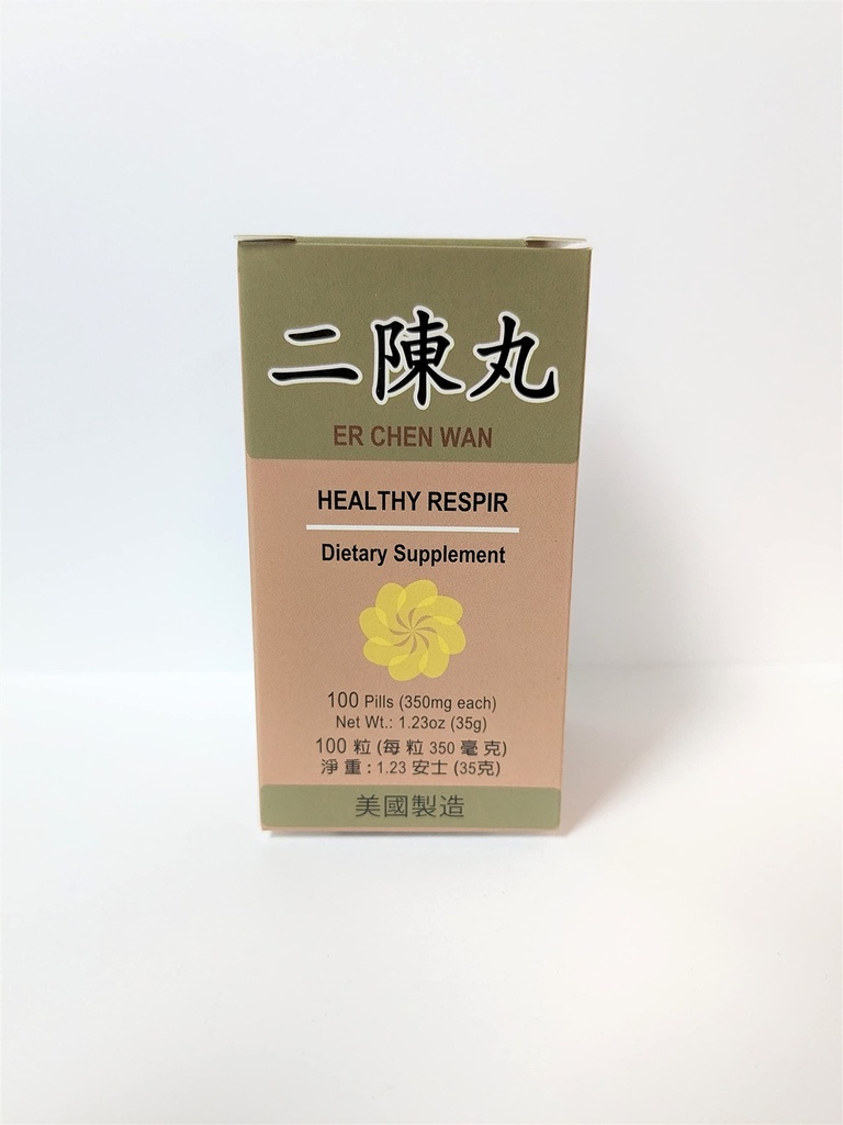 Lao Wei Healthy Respir - Er Chen Wan Herbal Supplement는 기관 기능, 호흡 시스템 350mg 100 알약에 대한 도움말