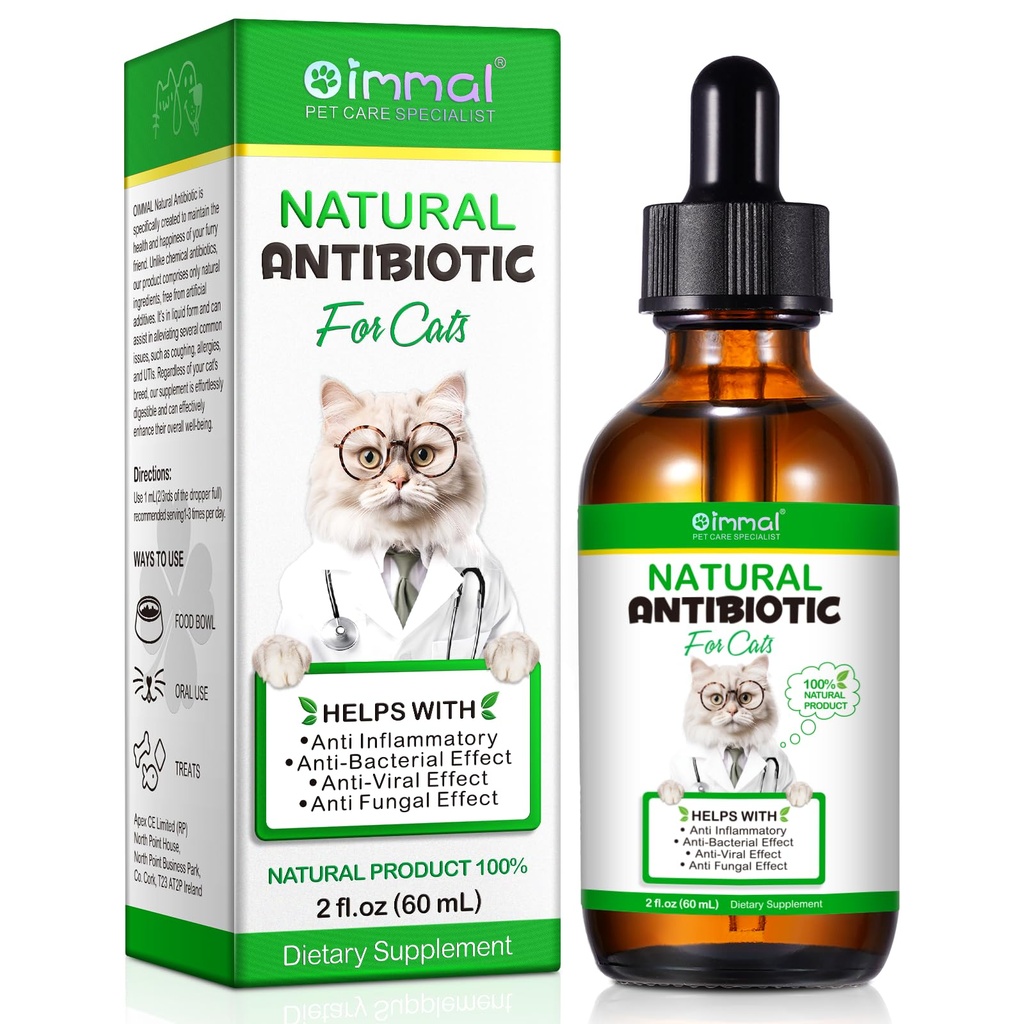 Cats를 위한 항생제, 자연적인 항생제 애완 동물은 Immune & 고양이 Allergy 기복, 고양이 Multivitamin UTI는 고양이의 모든 나이 & Breeds, 닭 Flavour - 2 Fl Oz/1 팩을 지원합니다