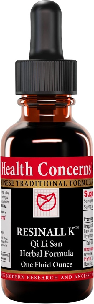 Health Concerns Resinall K - 에너지 치유 및 재생 지원 공식 - 1 fl oz