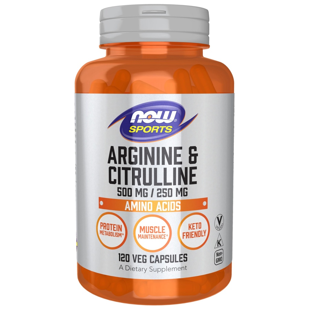 지금 스포츠 영양, 아르기닌 & Citrulline 500 mg/250 mg의 아미노산, 120 Veg 캡슐