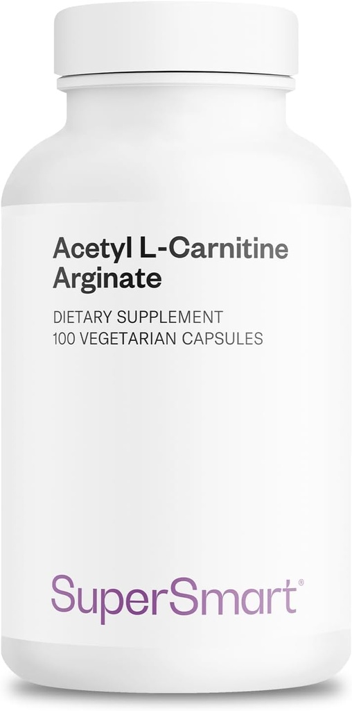 Supersmart - 아세틸 L 카르니틴 Arginate 1000 하루 mg - 아미노산 - 인기있는 두뇌 보충 | 비 GMO & 글루텐 무료 - 120 채식 캡슐
