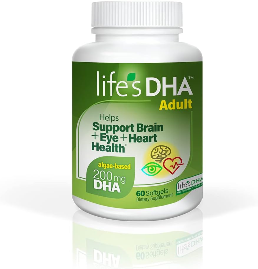 생활의 DHA All-Vegetarian DHA 규정식 보충교재는 건강한 뇌, 눈 & 심장, 지속 가능한 식물 근원에서 비 GMO DHA Omega-3 60 Softgels의 200 mg를 지원합니다