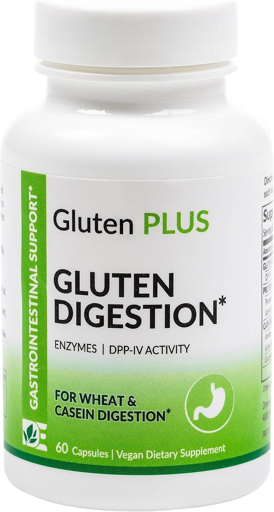 글루텐 소화 효소 - 소화 지원 - 글루텐 소화를위한 보충 - Gut Health Support & Nutrient 흡수 | 60 개