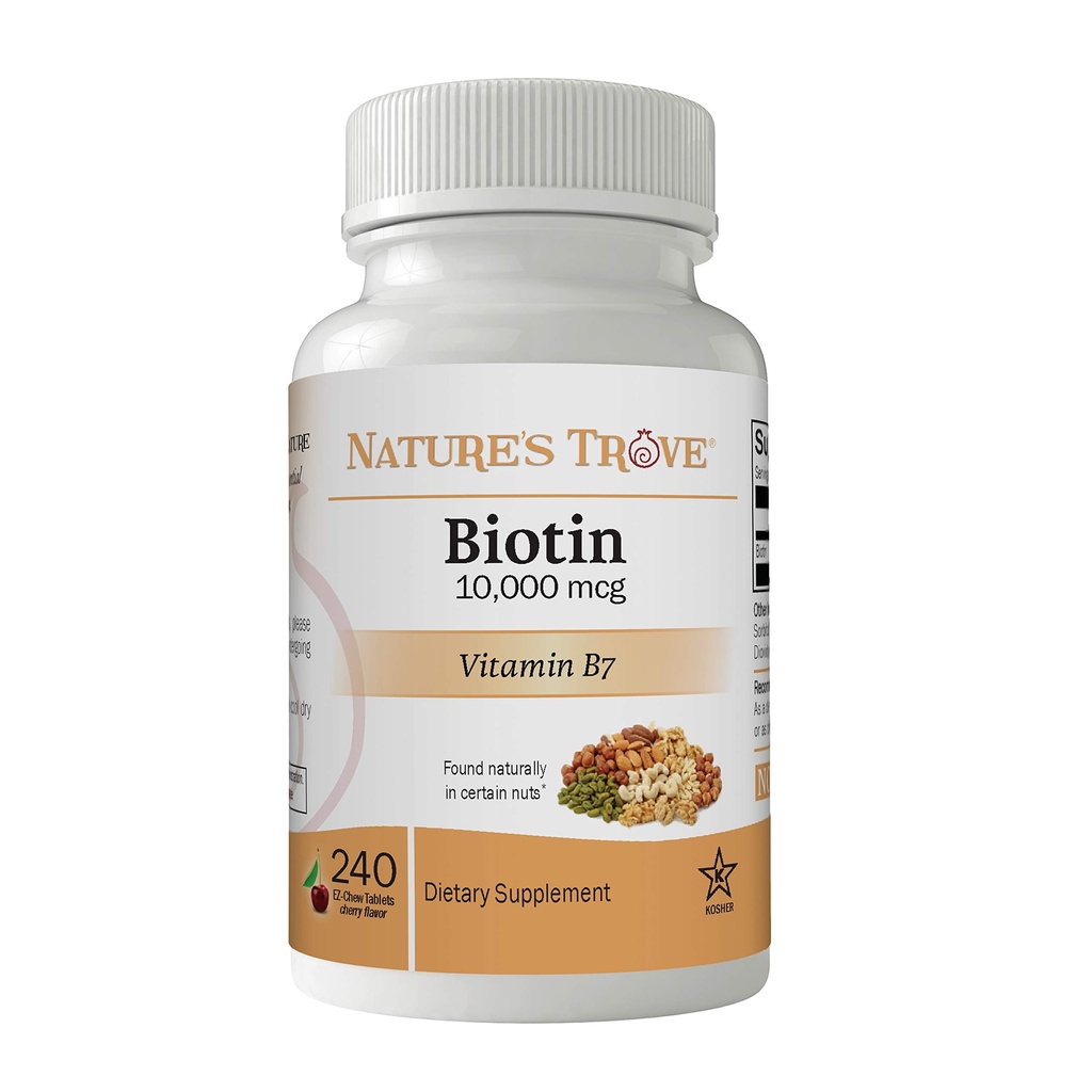 성격의 트로브 Biotin 10,000 mcg 240 EZ Chew 정제 체리 풍미