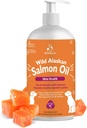 Dogs & Cats, EPA & DHA를 가진 Omega-3 물고기 기름 보충교재, 지원 피부 건강, 빛나는 외투, 강한 합동 & 알레르기 기복을 위한 야생 알래스카 연어 기름 - 펌프 병 16oz