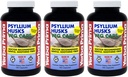 Yerba Prima Psyllium Husks Veg Caps - 180 Count (Pack of 3) - Vegan, Non-GMO, Gluten Free, Colon Cleanser, Gut Health & Regularity를위한 일일 섬유 보충