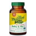 MegaFood Baby & Me 2 여성을위한 Prenatal 비타민, DHA 및 Choline 보충제, 아기의 두뇌 및 눈 발달을위한 액체 DHA 및 콜린 임신, 채식, 60 캡슐 (30 인분)