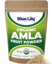 파란 Lily USDA 유기 Amla 분말 (아말라키/인도 Gooseberry) 16oz (1lb) Resealable Kraft 부대, 100% 순수한 Amla 베리 분말, 산화 방지제 비타민 C, 지원 건강한 면역 체계에서 부유한