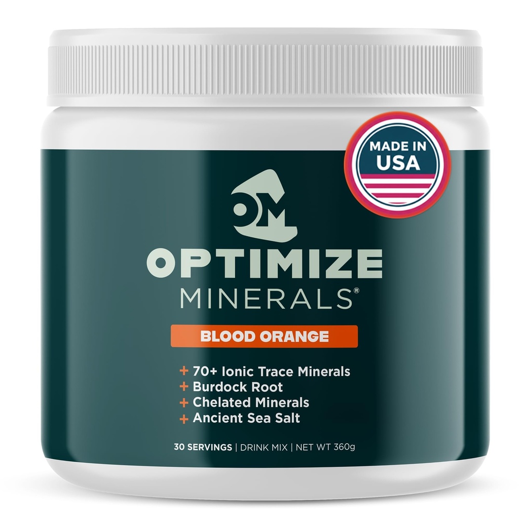 Optimize Minerals Multi Mineral - 새로운 모습 똑같은 매일 포뮬러 - 마그네슘, 전해질 & Trace Mineral Supplement Powder - Optimal Wellness 용 글루텐 무료 비타민 음료 - Blood Orange, 30 서빙