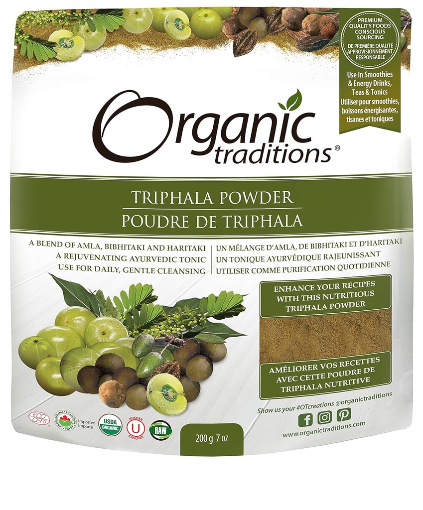 유기 전통 유기 분말, Triphala, 7 Ounce