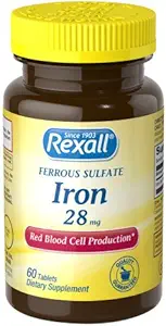 Rexall 철 황산염 철 28 Mg - 정제, 60 Ct