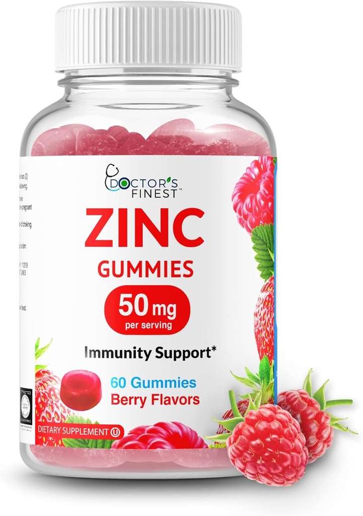 아연 50mg Gummies - 채식주의, GMO 무료 및 글루텐 무료 비타민 - 훌륭한 맛 귤 - 성인 다이어트 보충 - 60 카운트 [30 복용량]