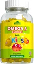 ALFA VITAMINS 오메가 3 아이 Gummies, 지원 뇌 발달, 심장 건강 & 시각, 아이를 위한 Chew, 오메가 3 보충교재, 오렌지 맛, 물고기 맛, 3 Gummies 매일, 60 Gummies