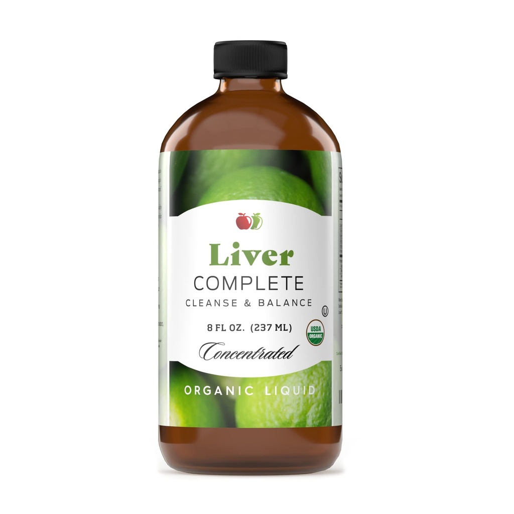 Liver Complete 8oz 유기 액체 농축물 - Liver Cleanse & Digestive Bitters Vinegar 보충교재