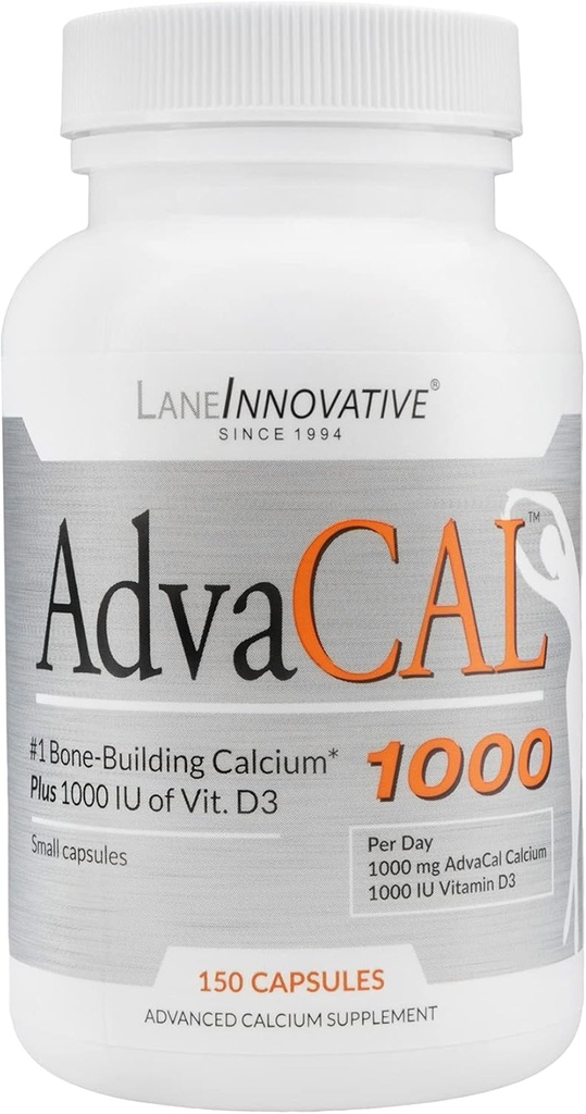 Lane Innovative - AdvaCAL 1000, 고급 칼슘 보충, 삼키기 쉽게 여분 작은 캡슐, 증가 된 뼈 밀도 (50 서빙)
