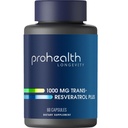 ProHealth Resveratrol 1000mg | Pure Trans-Resveratrol | Plus Quercetin, Red Wine & Green Tea Extract | 세포 건강, 기억, 건강한 노화를 지원하기 위해 임상적으로 장식 된 | 60 캡슐
