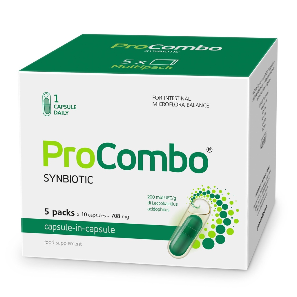 The Good Bacteria의 대상 배송을 가진 Smart synbiotic. 빠른 결과를 위한 두 배 캡슐과 액체 공식. 1 일 당 캡슐 (포장 5)