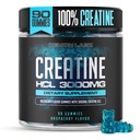 크레아틴 HCL 3000mg / 서빙 - 라즈베리 파이 - Vegan Gummies (90 Count (Pack of 1), 라즈베리)