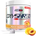 EHP Labs OxyShred Pre 운동 분말 - L 글루타민 & Acetyl L 카르니틴, 에너지 부스트 음료를 가진 Preworkout 분말 - 복숭아 망고, 60의 서빙