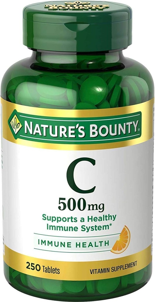 자연의 Bounty 순수한 비타민 C 500 mg 정제 250 정제 (9의 포장)