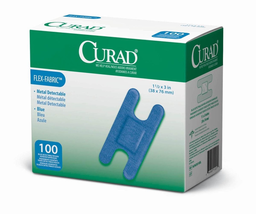 Curad Knuckle, 길쌈된 파란 탐지가능한 붕대, 100-Count