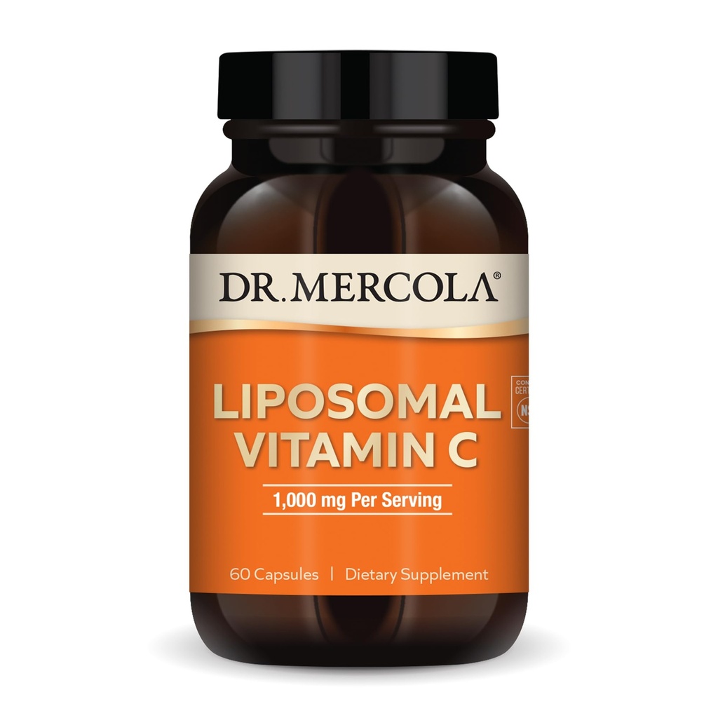 Mercola Liposomal 비타민 C - 뇌, 심장, 눈 & 면역 지원 - Bioavailable 비타민 C의 1,000 mg을 제공합니다 - 비 GMO, 글루텐 - 무료 & Soy-Free - 60 캡슐 (30 인분)