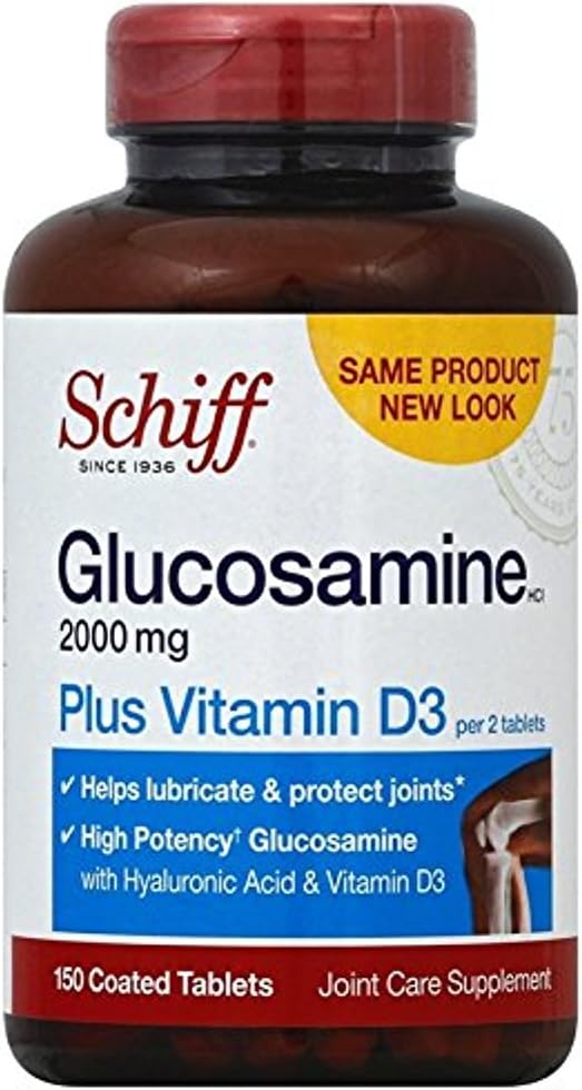 비타민 D3와 Hyaluronic 산, 150의 정제를 가진 Schiff 글루코사민 2000mg - 합동 보충교재