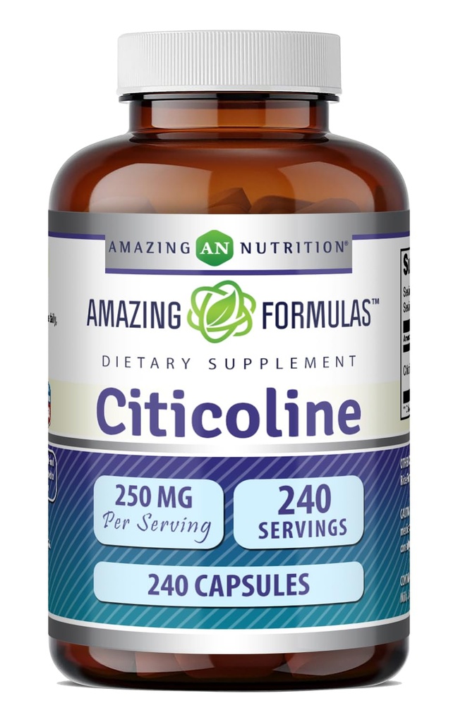 Amazing Formulas Citicoline 250 Mg | 캡슐 보충 | Non-GMO | 글루텐 프리 | 미국에서 제작 (240개)