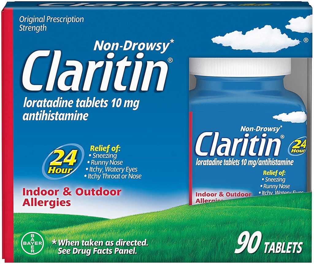 Claritin 실내 및 실외 알레르기 완화, 90-Tablets