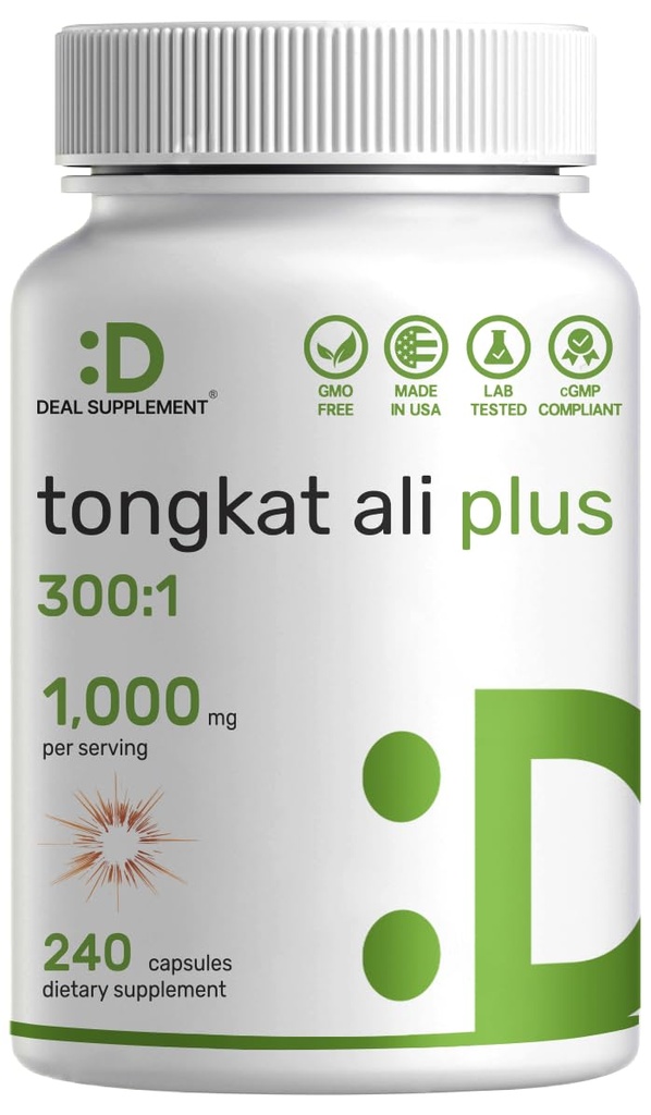 Tongkat Ali Extract 300 : Horny Goat Weed 1,100mg - 인도네시아 Longjack Eurycoma Longifolia Root - 에너지를위한 추가 강도 초본 보충