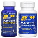 NATURAL STACKS Dopamine 뇌 음식 + Magtech 마그네슘 번들 - 킬레이트 마그네슘 복합 단지 - 지원 뇌 건강 & 정신 드라이브 * - 150 총 캡슐