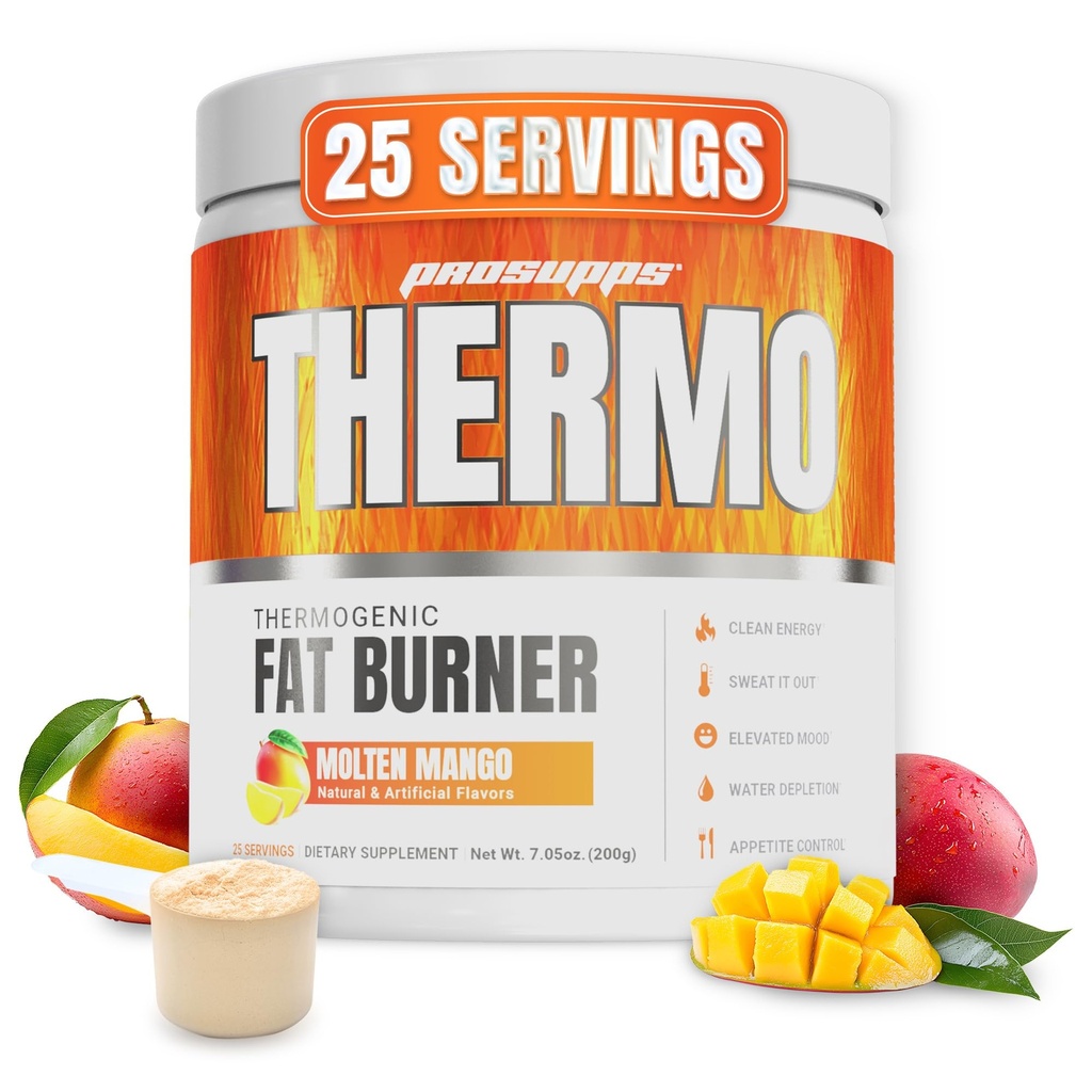 PROSUPPS Thermogenic 뚱뚱한 가열기 분말, Molten 망고 - 체중 감소 & Metabolism 승압기 여자 & 남자를 위한 전 운동 보충교재 - Appetite 통제 & 부스트 에너지를 지원하십시오 - 글루텐 자유로운 - 25의 서빙