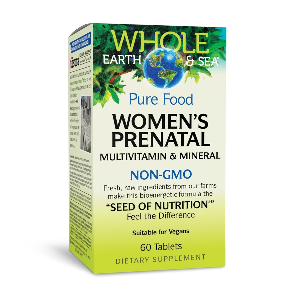 자연적인 요인 전체적인 지구 & 바다, 여자의 Prenatal Multivitamin와 무기물, 전체적인 음식 보충교재, 채식주의자, 60의 정제