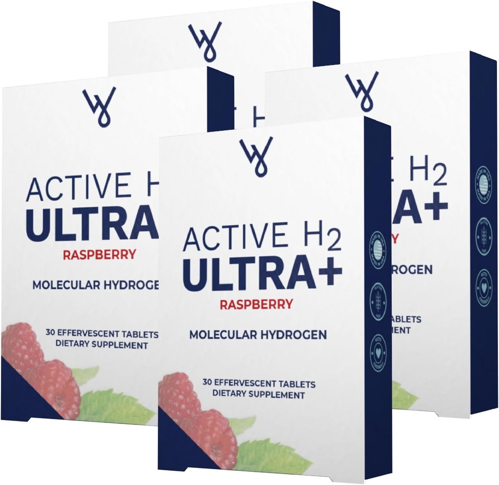 활동적인 H2 Ultra+ 수소 물 정제, 자연적인 라즈베리. Optimize Health, 지원 면역력 및 분자 수소의 장점이있는 균형 산화 방지제 240 서빙