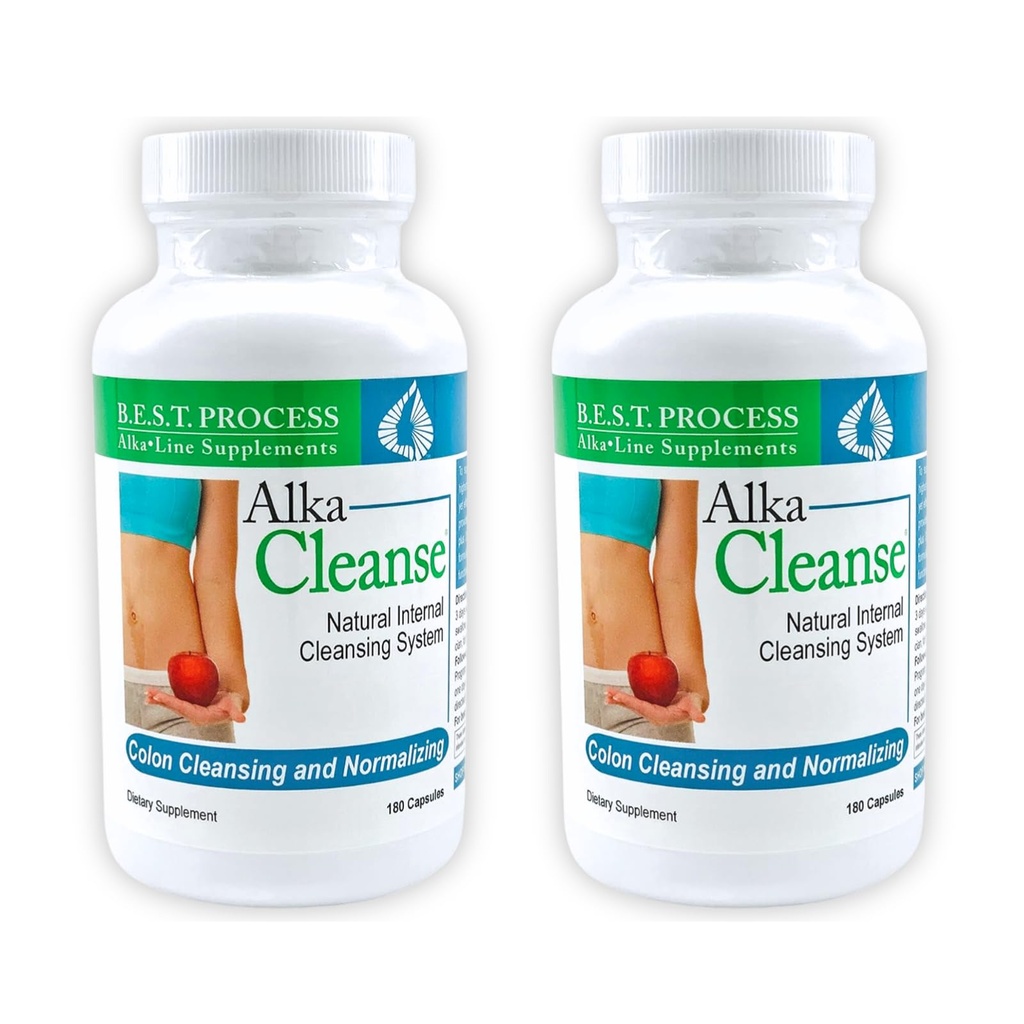 Alka•Cleanse Best Process Alkaline — 초본 Detox Colon Cleanse & Digestive Distress 공식 — Psyllium Husk, Probiotics, 효소 및 허브 (2)