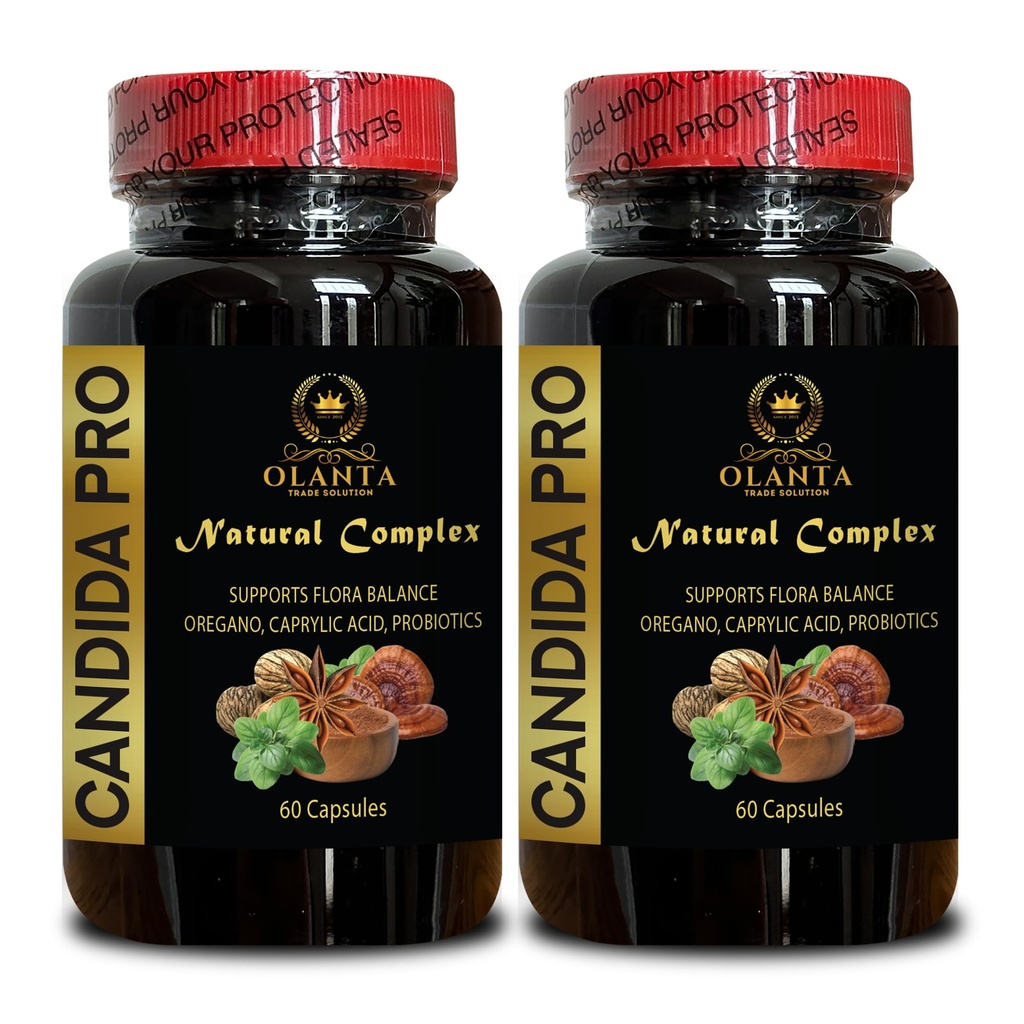 Candida 지원 보충교재 - 소화 원조 알약, Digestive 효소를 가진 건강한 Intestinal Flora & 면역 체계 지원 - 2개의 병 120의 캡슐